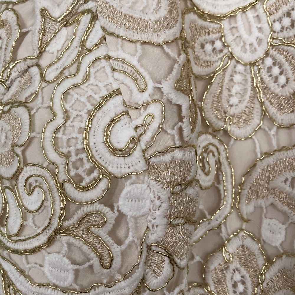 Club Monaco BRAND NEW Women’s short champagne sleeveless eyelet dress Size 0 - Picture 3 of 8